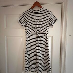 La Hearts Black and White Striped Top